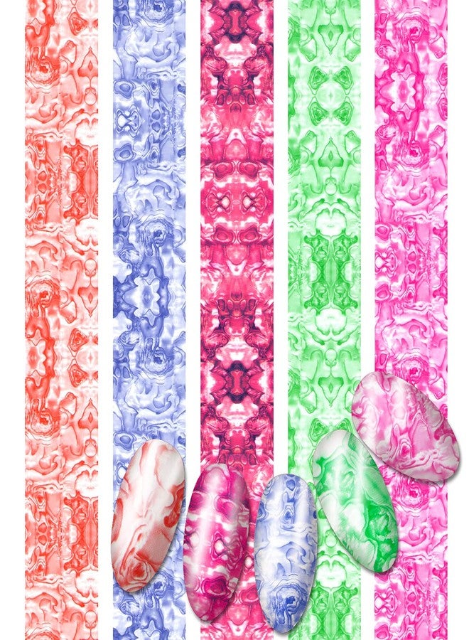 SILPECWEE 10 Sheets Nail Foil Transfer Stickers Shell Print Design Foil Nail Art Strips Starry Sky Star Nail Wraps Manicure Accessories - Image 4